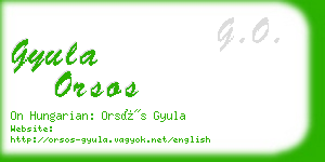 gyula orsos business card